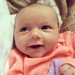 Hazel's first smile captured by my phone... are you kidding me? How could I not hear God through this?!